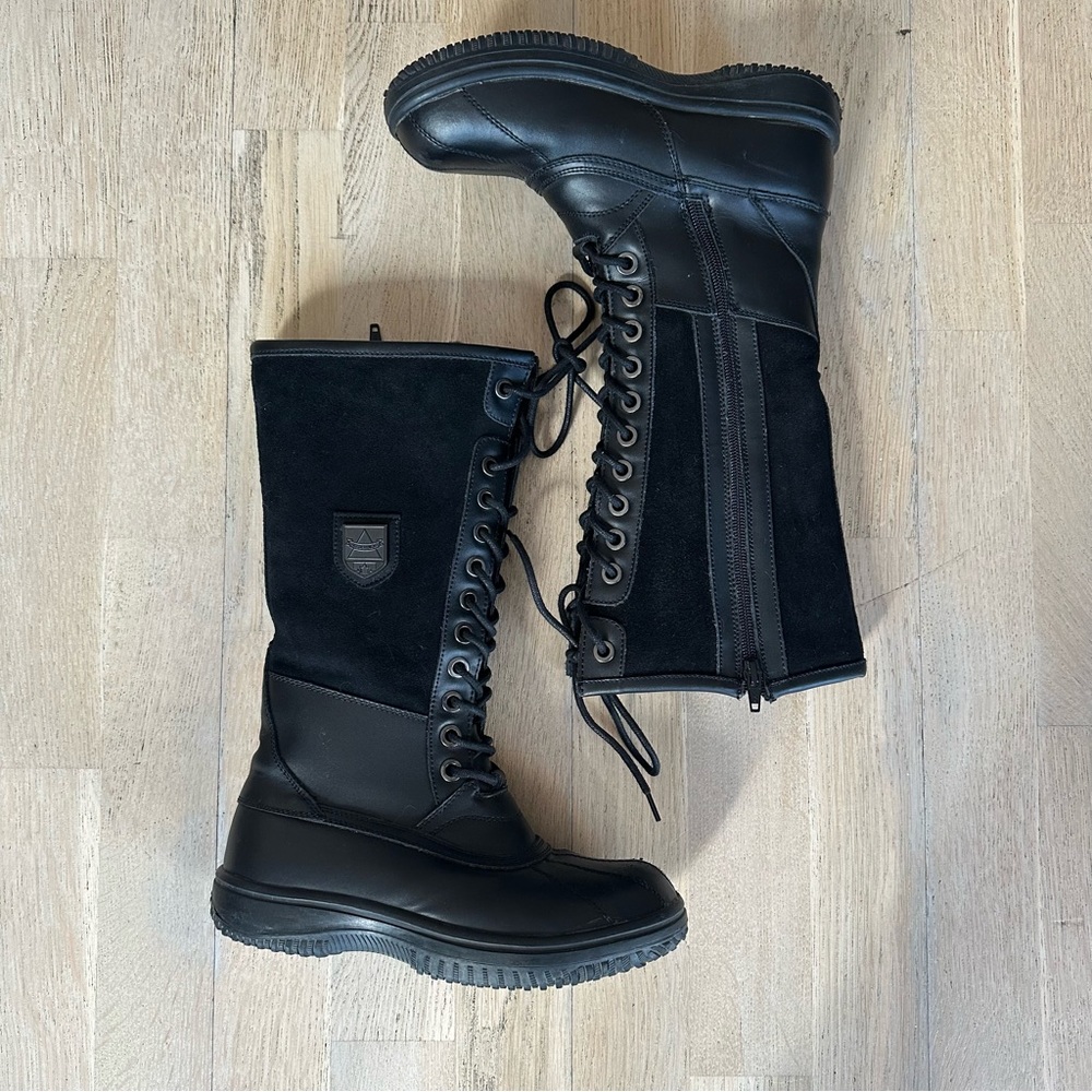 RUDSAK Black Lace-Up Winter Rain Boots